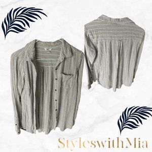 Sonoma Thick High Low button Down Top